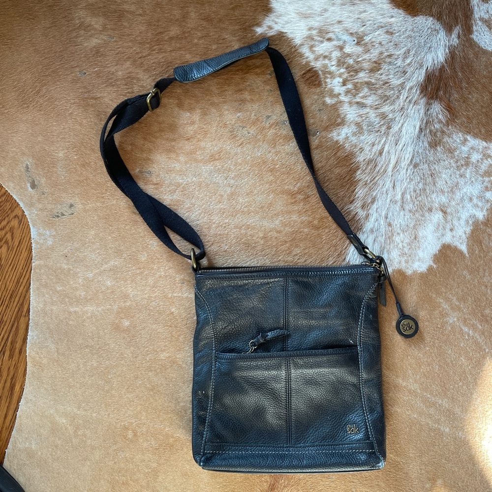 The Sak Black Leather Crossbody Bag